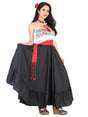 Dancing Skirt Doble Vuelo 100% Cotton Black 601620 - BELLEZA'S - Dancing Skirt Doble Vuelo 100% Cotton Black 601620 - DAMA - 60162001