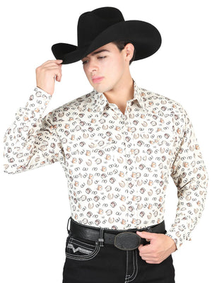 El General Beige Western Denim Shirt 44311 - BELLEZA'S - El General Beige Western Denim Shirt 44311 - CABALLERO - 04431101