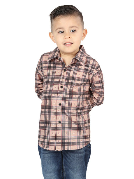 El General Beige/Black Casual Long - Sleeve Shirt 44731 - BELLEZA'S - El General Beige/Black Casual Long - Sleeve Shirt 44731 - NIÑO - 04473101