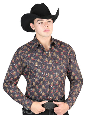 El General Black Western Shirt 44304 - BELLEZA'S - El General Black Western Shirt 44304 - CABALLERO - 04430401