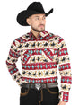 El General Black/Gold Casual Long - Sleeve Shirt - Burgandy 44476 - BELLEZA'S - El General Black/Gold Casual Long - Sleeve Shirt - Burgandy 44476 - Men's Shirt - 04447601