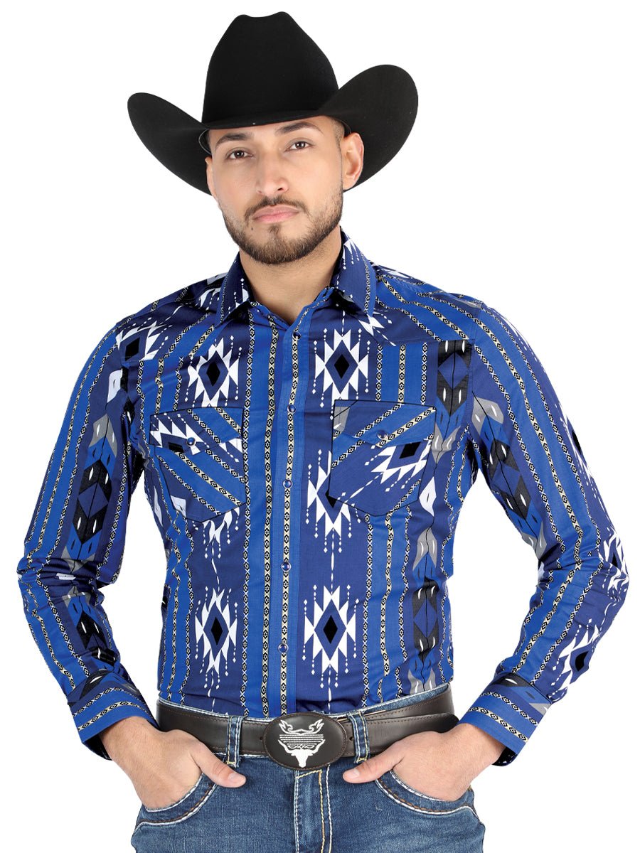 El General - Casual Long Sleeve Shirt - Azul 44474 - BELLEZA'S - El General - Casual Long Sleeve Shirt - Azul 44474 - Men's Shirt - 04447401