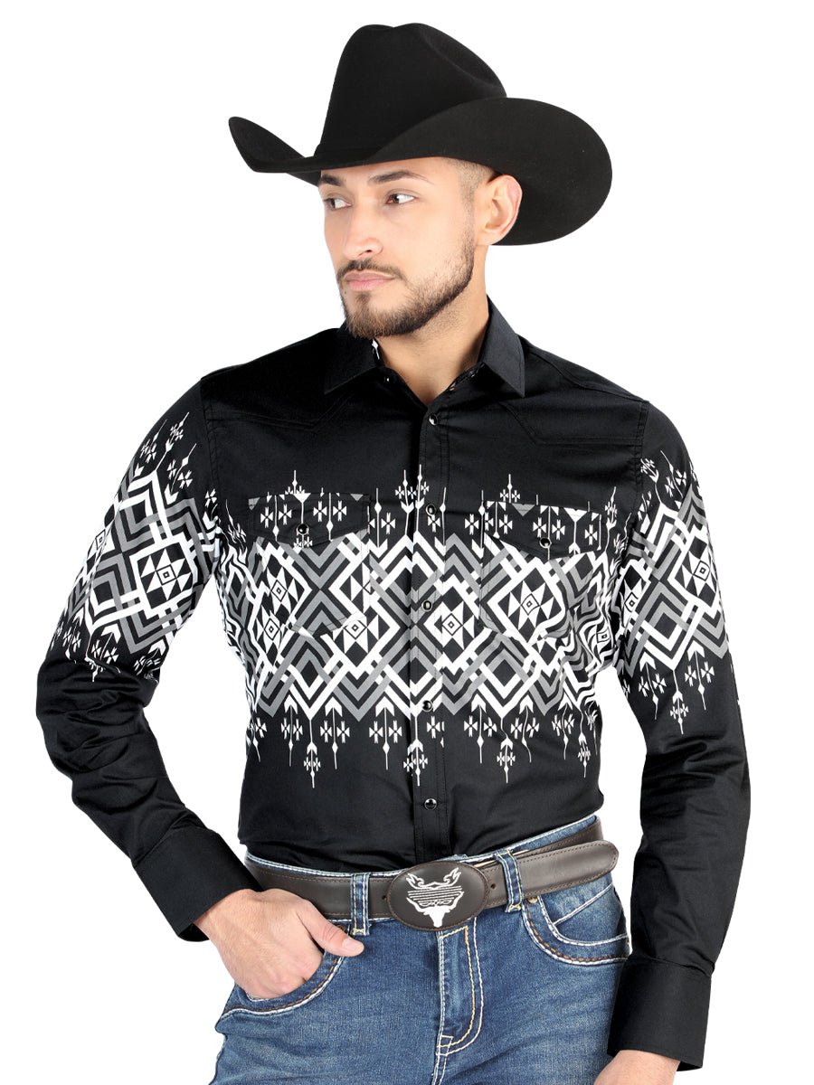 El General - Casual Long Sleeve Shirt - Black 44451 - BELLEZA'S - El General - Casual Long Sleeve Shirt - Black 44451 - CABALLERO - 04445101