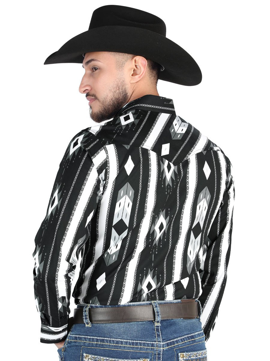 El General - Casual Long Sleeve Shirt - Black 44475 - BELLEZA'S - El General - Casual Long Sleeve Shirt - Black 44475 - Men's Shirt - 04447501