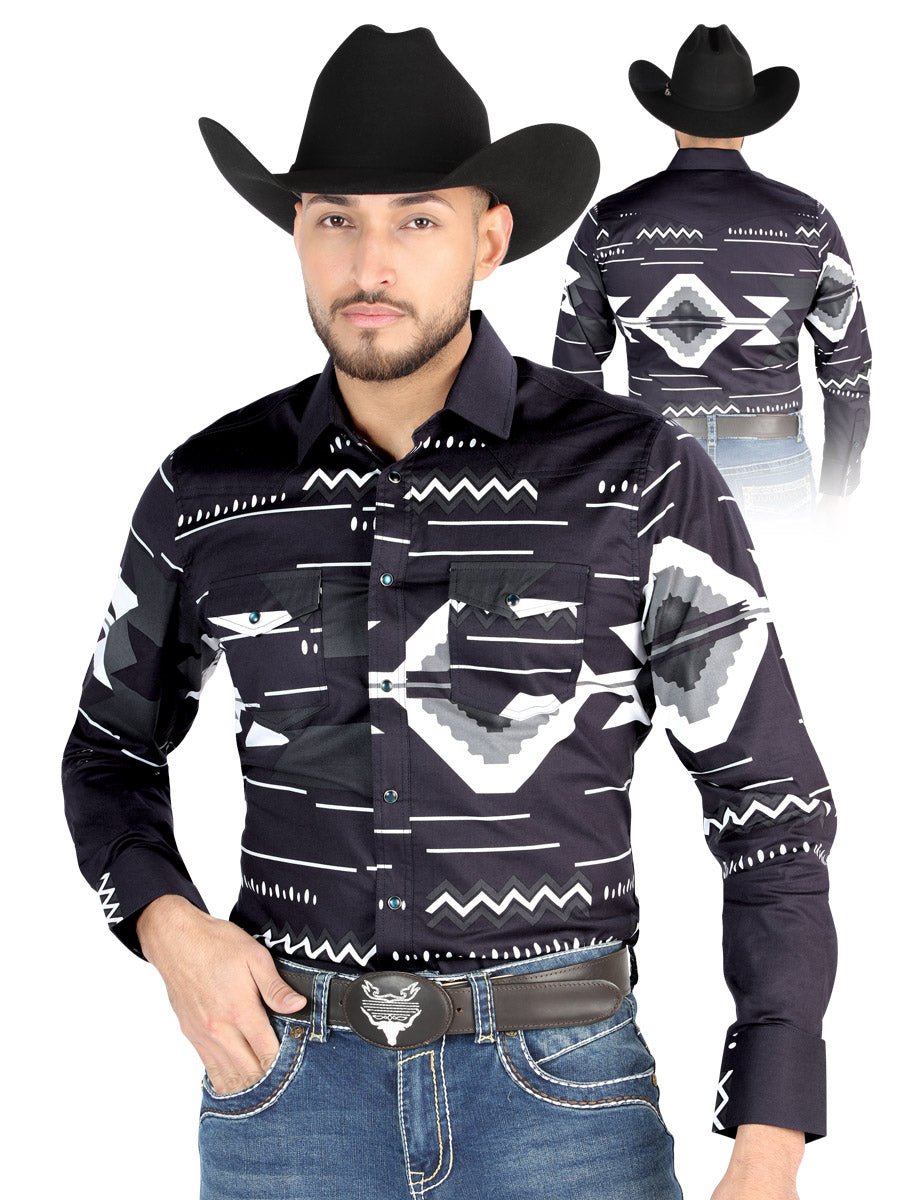 El General - Casual Long Sleeve Shirt - Black 44500 - BELLEZA'S - El General - Casual Long Sleeve Shirt - Black 44500 - Men's Shirt - 04450001
