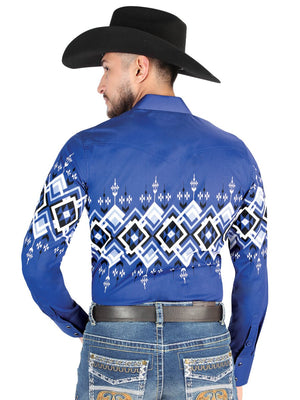 El General - Casual Long Sleeve Shirt - Blue 44449 - BELLEZA'S - El General - Casual Long Sleeve Shirt - Blue 44449 - CABALLERO - 04444901