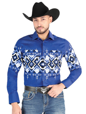 El General - Casual Long Sleeve Shirt - Blue 44449 - BELLEZA'S - El General - Casual Long Sleeve Shirt - Blue 44449 - CABALLERO - 04444901