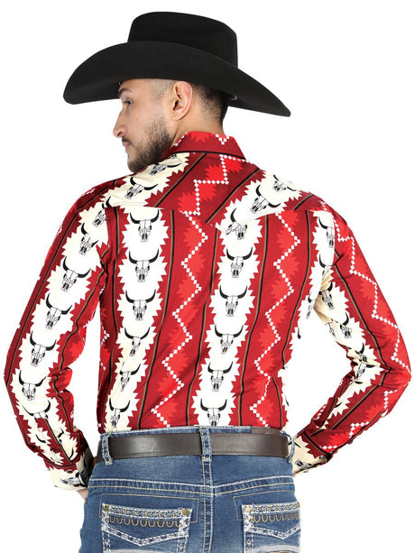 El General - Casual Long Sleeve Shirt - Burgundy 44490 - BELLEZA'S - El General - Casual Long Sleeve Shirt - Burgundy 44490 - Men's Shirt - 04449001