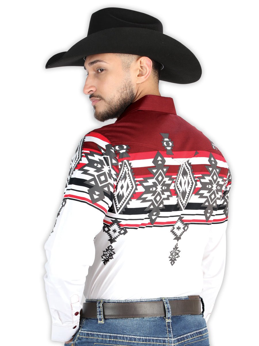 El General - Casual Long Sleeve Shirt - Burgundy 44497 - BELLEZA'S - El General - Casual Long Sleeve Shirt - Burgundy 44497 - Men's Shirt - 04449701