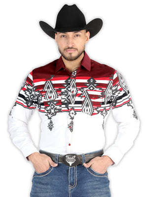 El General - Casual Long Sleeve Shirt - Burgundy 44497 - BELLEZA'S - El General - Casual Long Sleeve Shirt - Burgundy 44497 - Men's Shirt - 04449701