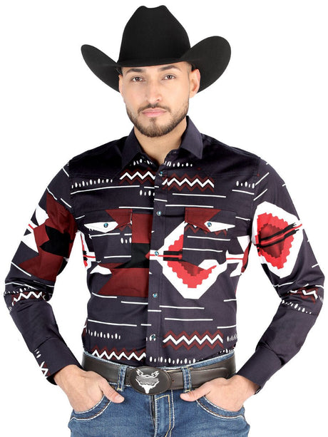 El General - Casual Long Sleeve Shirt - Burgundy 44498 - BELLEZA'S - El General - Casual Long Sleeve Shirt - Burgundy 44498 - Men's Shirt - 04449801