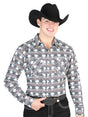 El General - Casual Long Sleeve Shirt - Gray/Khaki 44308 - BELLEZA'S - El General - Casual Long Sleeve Shirt - Gray/Khaki 44308 - CABALLERO - 04430801