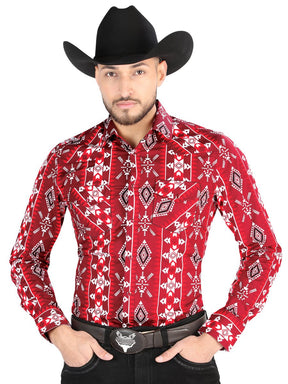 El General - Casual Long Sleeve Shirt - Red 44504 - BELLEZA'S - El General - Casual Long Sleeve Shirt - Red 44504 - Men's Shirt - 04450401