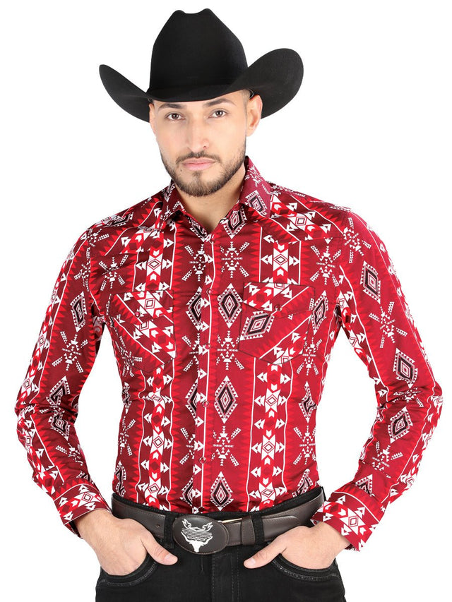 El General - Casual Long Sleeve Shirt - Red 44504 - BELLEZA'S - El General - Casual Long Sleeve Shirt - Red 44504 - Men's Shirt - 04450401