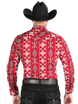 El General - Casual Long Sleeve Shirt - Red 44504 - BELLEZA'S - El General - Casual Long Sleeve Shirt - Red 44504 - Men's Shirt - 04450401