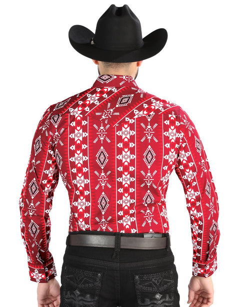 El General - Casual Long Sleeve Shirt - Red 44504 - BELLEZA'S - El General - Casual Long Sleeve Shirt - Red 44504 - Men's Shirt - 04450401