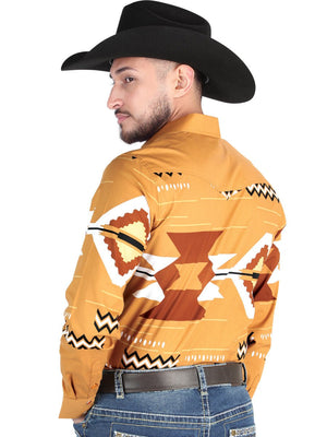 El General - Casual Long Sleeve Shirt - Taupe 44499 - BELLEZA'S - El General - Casual Long Sleeve Shirt - Taupe 44499 - Men's Shirt - 04449901