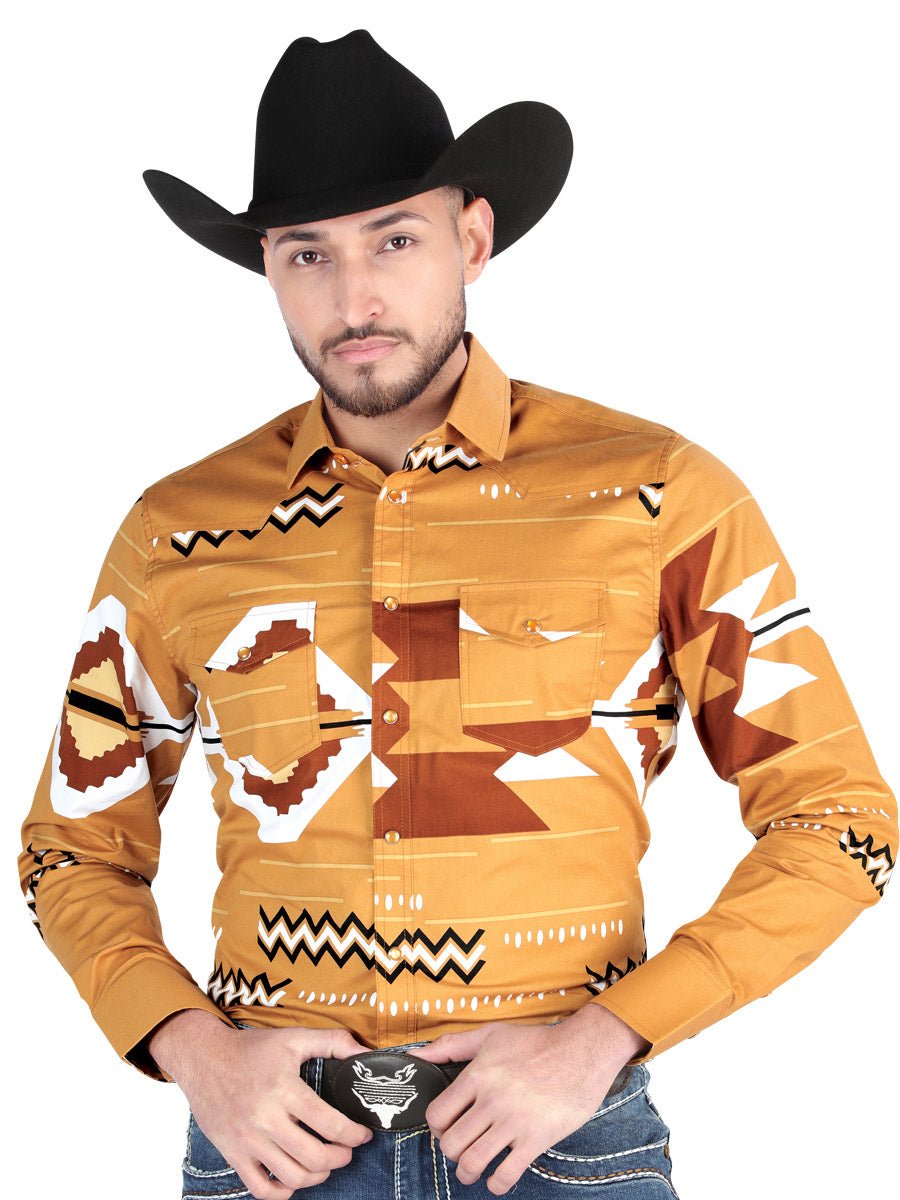 El General - Casual Long Sleeve Shirt - Taupe 44499 - BELLEZA'S - El General - Casual Long Sleeve Shirt - Taupe 44499 - Men's Shirt - 04449901