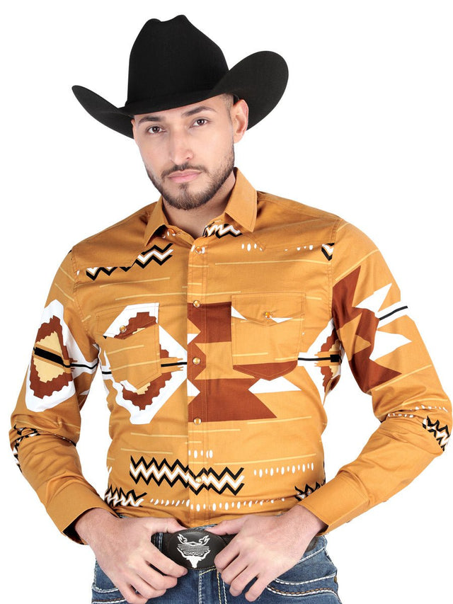 El General - Casual Long Sleeve Shirt - Taupe 44499 - BELLEZA'S - El General - Casual Long Sleeve Shirt - Taupe 44499 - Men's Shirt - 04449901