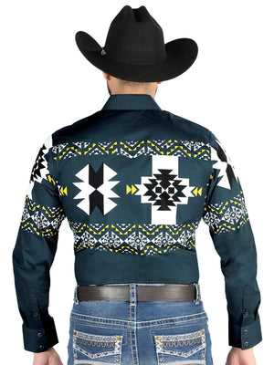 El General - Casual Long Sleeve Shirt - Teal 44486 - BELLEZA'S - El General - Casual Long Sleeve Shirt - Teal 44486 - Men's Shirt - 04448601