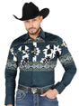 El General - Casual Long Sleeve Shirt - Teal 44486 - BELLEZA'S - El General - Casual Long Sleeve Shirt - Teal 44486 - Men's Shirt - 04448601