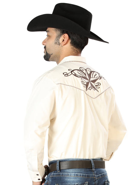 El General Embroidery Western Shirt Beige/Black 126684 - BELLEZA'S - El General Embroidery Western Shirt Beige/Black 126684 - CABALLERO - 12668401