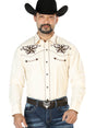 El General Embroidery Western Shirt Beige/Black 126684 - BELLEZA'S - El General Embroidery Western Shirt Beige/Black 126684 - CABALLERO - 12668401