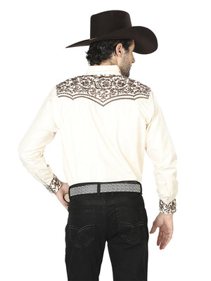 El General Embroidery Western Shirt Beige/Gold 43303 - BELLEZA'S - El General Embroidery Western Shirt Beige/Gold 43303 - CABALLERO - 04330301