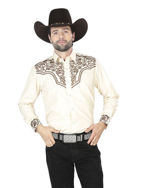 El General Embroidery Western Shirt Beige/Gold 43303 - BELLEZA'S - El General Embroidery Western Shirt Beige/Gold 43303 - CABALLERO - 04330301