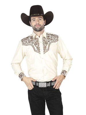 El General Embroidery Western Shirt Beige/Gold 43303 - BELLEZA'S - El General Embroidery Western Shirt Beige/Gold 43303 - CABALLERO - 04330301