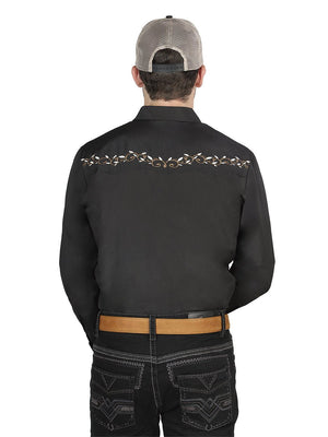 El General Embroidery Western Shirt Black/Gold 44200 - BELLEZA'S - El General Embroidery Western Shirt Black/Gold 44200 - CABALLERO - 04420001