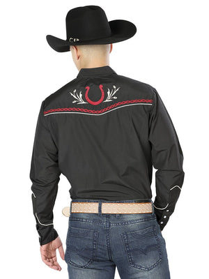 El General Embroidery Western Shirt Black/Red 43293 - BELLEZA'S - El General Embroidery Western Shirt Black/Red 43293 - CABALLERO - 04329301