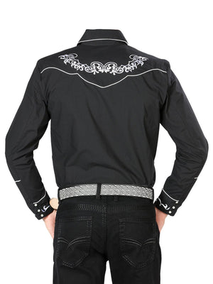 El General Embroidery Western Shirt Black/White 40987 - BELLEZA'S - El General Embroidery Western Shirt Black/White 40987 - CABALLERO - 04098701