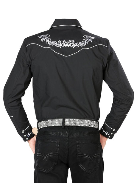 El General Embroidery Western Shirt Black/White 40987 - BELLEZA'S - El General Embroidery Western Shirt Black/White 40987 - CABALLERO - 04098701