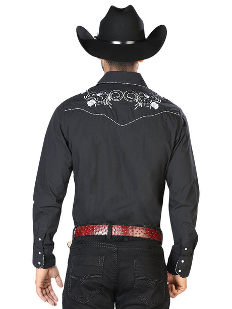 El General Embroidery Western Shirt Black/White 42940 - BELLEZA'S - El General Embroidery Western Shirt Black/White 42940 - CABALLERO - 04294001