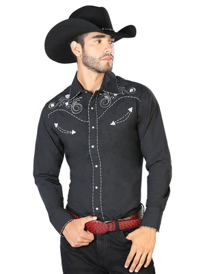 El General Embroidery Western Shirt Black/White 42940 - BELLEZA'S - El General Embroidery Western Shirt Black/White 42940 - CABALLERO - 04294001