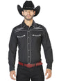 El General Embroidery Western Shirt Black/White 42949 - BELLEZA'S - El General Embroidery Western Shirt Black/White 42949 - CABALLERO - 04294901