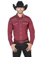 El General Embroidery Western Shirt Burgandy/Gold 42951 - BELLEZA'S - El General Embroidery Western Shirt Burgandy/Gold 42951 - CABALLERO - 04295101