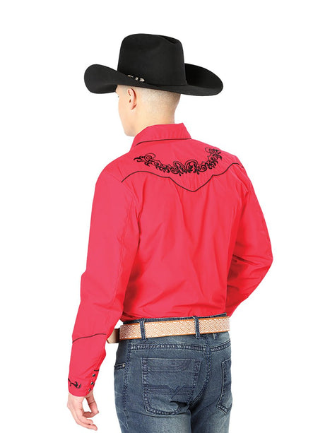 El General Embroidery Western Shirt Red/Black 40989 - BELLEZA'S - El General Embroidery Western Shirt Red/Black 40989 - CABALLERO - 04098901