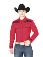 El General Embroidery Western Shirt Red/Black 40989 - BELLEZA'S - El General Embroidery Western Shirt Red/Black 40989 - CABALLERO - 04098901