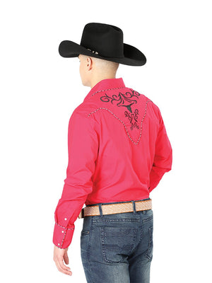El General Embroidery Western Shirt Red/Black 42889 - BELLEZA'S - El General Embroidery Western Shirt Red/Black 42889 - CABALLERO - 04288901