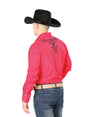 El General Embroidery Western Shirt Red/Black 42889 - BELLEZA'S - El General Embroidery Western Shirt Red/Black 42889 - CABALLERO - 04288901