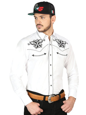 El General Embroidery Western Shirt White/Black 126683 - BELLEZA'S - El General Embroidery Western Shirt White/Black 126683 - CABALLERO - 12668301