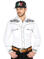El General Embroidery Western Shirt White/Black 40988 - BELLEZA'S - El General Embroidery Western Shirt White/Black 40988 - CABALLERO - 04098801