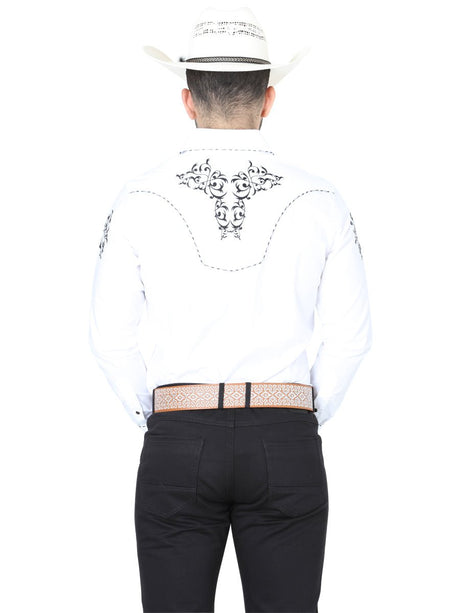 El General Embroidery Western Shirt White/Black 40991 - BELLEZA'S - El General Embroidery Western Shirt White/Black 40991 - CABALLERO - 04099101