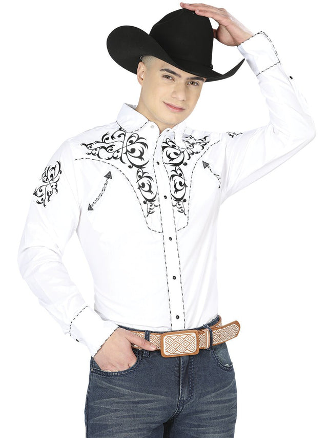 El General Embroidery Western Shirt White/Black 40991 - BELLEZA'S - El General Embroidery Western Shirt White/Black 40991 - CABALLERO - 04099101