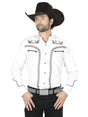 El General Embroidery Western Shirt White/Gold 43296 - BELLEZA'S - El General Embroidery Western Shirt White/Gold 43296 - CABALLERO - 04329601