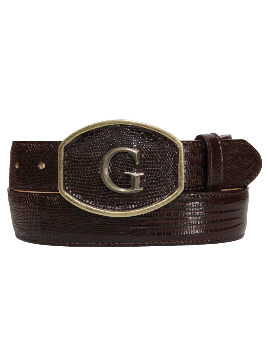 El General Exotic Lizard Leather Cowboy Belt - Brown 45302 - BELLEZA'S - El General Exotic Lizard Leather Cowboy Belt - Brown 45302 - CABALLERO - 04530201