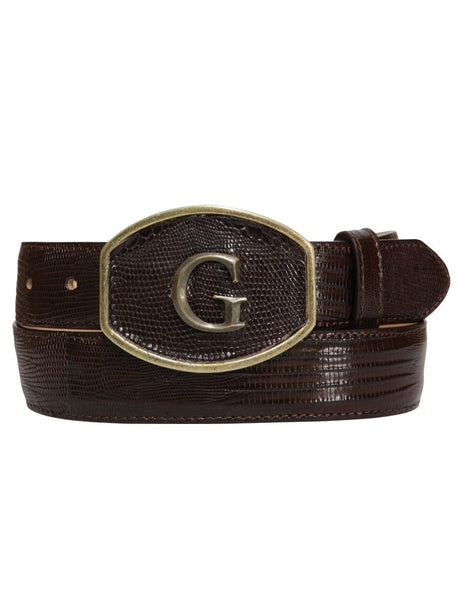 El General Exotic Lizard Leather Cowboy Belt - Brown 45302 - BELLEZA'S - El General Exotic Lizard Leather Cowboy Belt - Brown 45302 - CABALLERO - 04530201