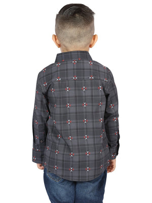 El General Gray/Brown Casual Long - Sleeve Shirt 44742 - BELLEZA'S - El General Gray/Brown Casual Long - Sleeve Shirt 44742 - NIÑO - 04474201